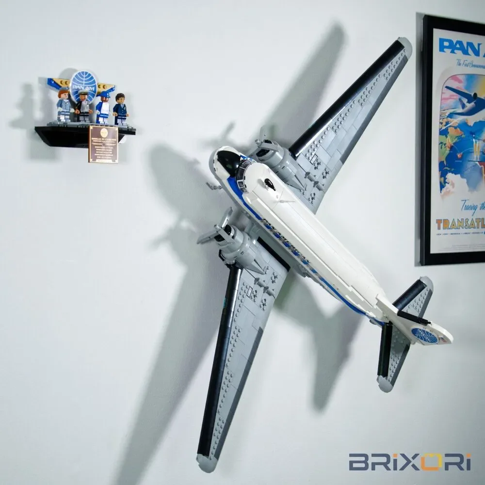 Flush Wall Mount Display for LEGO PanAm DC-3 Set 11378